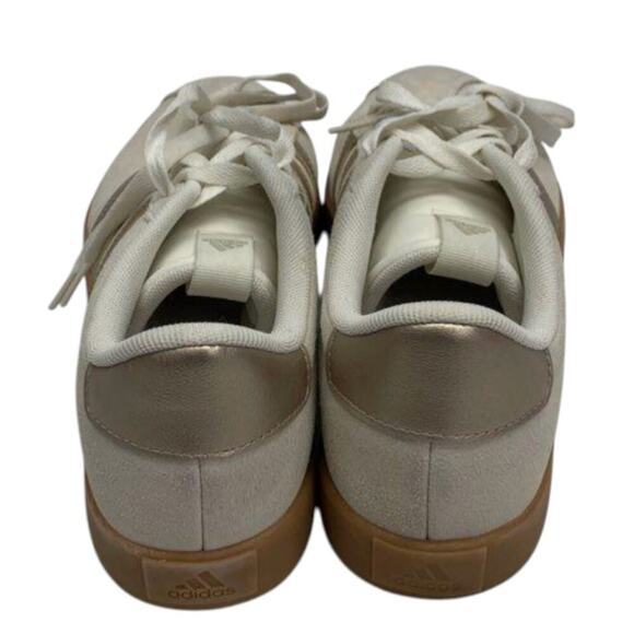 Adidas Suede Sneakers Gum Sole White Gold Stripes Men’s 9.5 main image 5